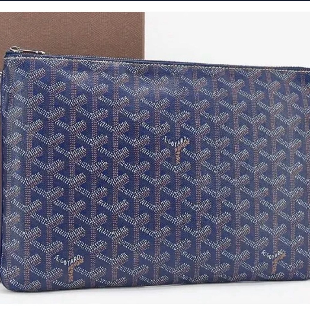 Goyard Navy Blue Monogram Clutch